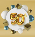50 off discount promotion sale made 3d gold vector image