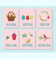 a set of spring postcards flat vector image
