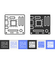 computer motherboard simple black line icon vector image
