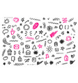 hand drawn social media doodles isolated on white vector image