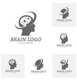 set of brain head logo template man head people vector image