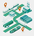 web template banner global logistics network vector image