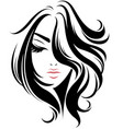 women short hair style icon logo on white vector image