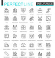 insurance thin line web icons set car house vector image vector image