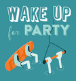 wake boarding party poster vector image vector image