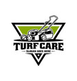 turf and lawn mower logo vector image vector image
