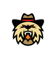 cat in cowboy hat sign vector image vector image