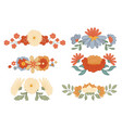 set of retro text delimiters with groovy vector image