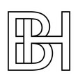 logo sign bh gh icon two interlaced letters vector image