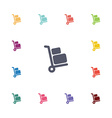 luggage trolley flat icons set vector image vector image