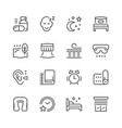 set line icons of sleep vector image