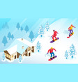 isometric ski resort vector image vector image