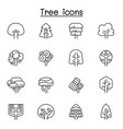 tree icon set in thin line style vector image vector image