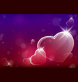 abstract valentine background with glassy hearts vector image