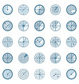 radar round colored icons set sonar vector image