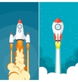 rocket ship launch space travel start up vector image