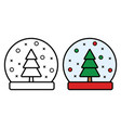 snow globe icon on white background vector image vector image