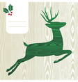 wooden christmas deer silhouette vector image vector image