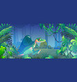 spinosaurus dinosaur in jungle wild dino monster vector image vector image