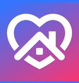 stay home icon house with heart vector image