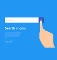 finger clicking a search button seo - search vector image