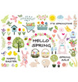 spring and happy easter set vector image