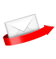envelope and red arrow vector image vector image