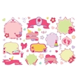 newborn baby girl badgeslabels set shower vector image