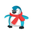 plastic penguin in red scarf vector image vector image