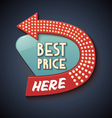 retro sign with arrow vector image vector image
