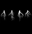 white lightning bolt zig zag on black background vector image vector image