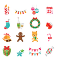christmas ornaments icons set vector image