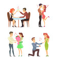lovely couples funny characters romantic male vector image