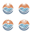 sun and sea icons vector image
