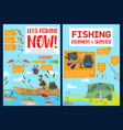 fishery equipment and supplies fisherman vector image