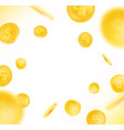 gold coins radial explosion frame background vector image