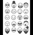 icon set 20 mans faces vector image