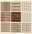 set of hand drawn seamless patterns vector image