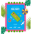 summer invitation to event on party near pool vector image