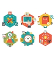 abstract colorful flat business and finance icons vector image