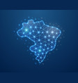 brazil 3d symbol in low poly style map vector image