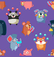 cute funny circus animals seamless pattern vector image