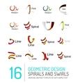 logo collection ribbon waves swirls spirals vector image vector image