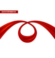 realistic red ribbon in wavy position vector image vector image