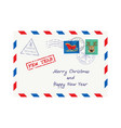 christmas envelope for letter to santa claus vector image