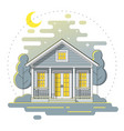 small house and landscape background vector image