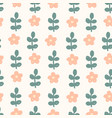 cute hand drawn leaves and flowers seamless vector image vector image