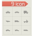 black vehicles icons set vector image vector image