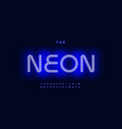 blue neon alphabet luminous vibrant typeface vector image vector image
