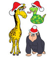 christmas animals collection 2 vector image vector image